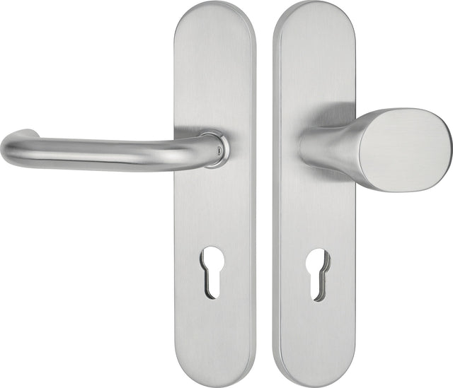 HERMAT Schutzgarnitur 1801/2089.S/3128 Edelstahl 72 mm für Türstärke 36-53 mm