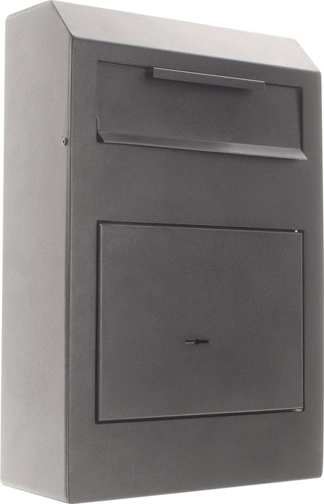ROTTNER Tresor mit Einwurfklappe 5 l – Schwarz, Doppelbartschloss, Rückholsperre, H380xB250xT115mm