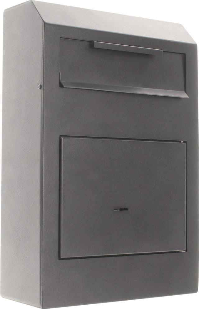ROTTNER Tresor mit Einwurfklappe 5 l – Schwarz, Doppelbartschloss, Rückholsperre, H380xB250xT115mm