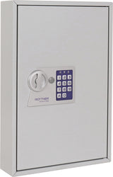 ROTTNER Schlüsselschrank S 50 – 1-türig, Elektronikschloss, 50 Haken, lichtgrau