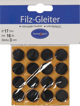 Filzgleiter 17 mm braun selbstklebend von HANSI-Siebert – 16 Stück SB-Karte