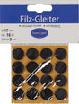Filzgleiter 17 mm braun selbstklebend von HANSI-Siebert – 16 Stück SB-Karte
