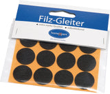 Filzgleiter 17 mm braun selbstklebend von HANSI-Siebert – 16 Stück SB-Karte