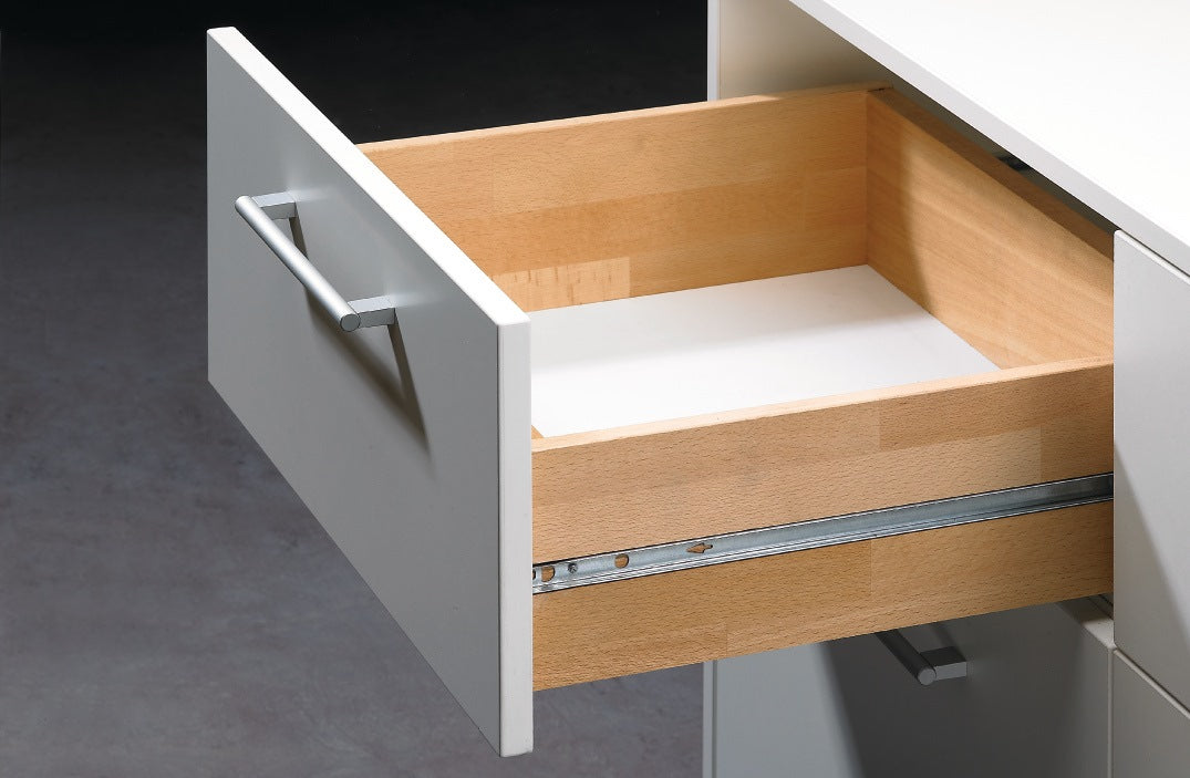 HETTICH Kugelauszug KA 1730 300 mm – Teilauszug verzinkt, 10 kg Belastbarkeit, 17 mm Nut