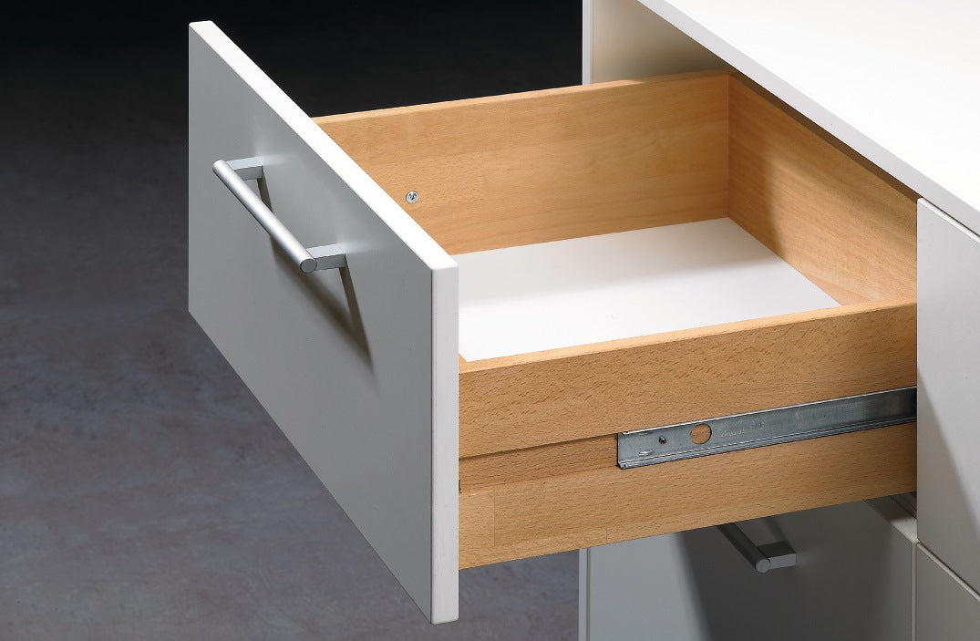 HETTICH Kugelauszug KA 270 Stahl verzinkt 350 mm – 12 kg Belastbarkeit, 27 mm Nut