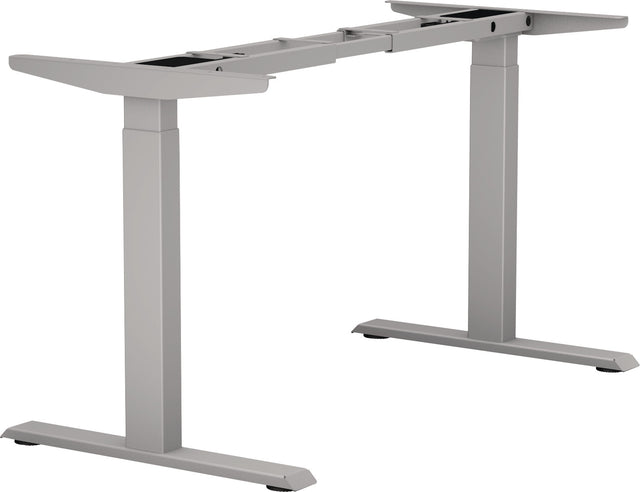 BMB Steh-Sitz Tischgestell E-MORE 2M2S – Elektrisch höhenverstellbar von 700 bis 1200 mm, silber RAL 9006