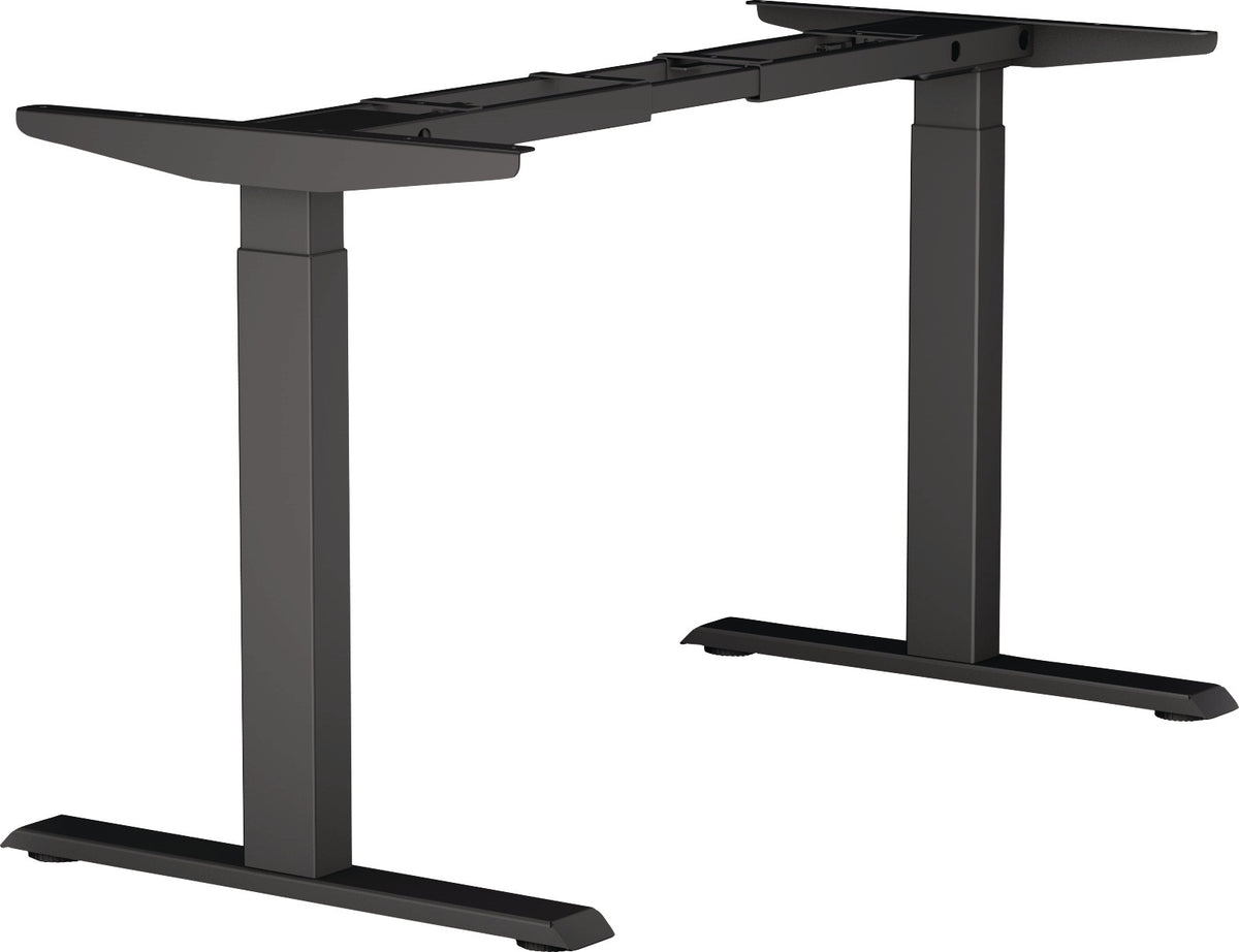BMB Steh-Sitz Tischgestell E-MORE 2M2S – Elektrisch höhenverstellbar von 700 bis 1200 mm, silber RAL 9006