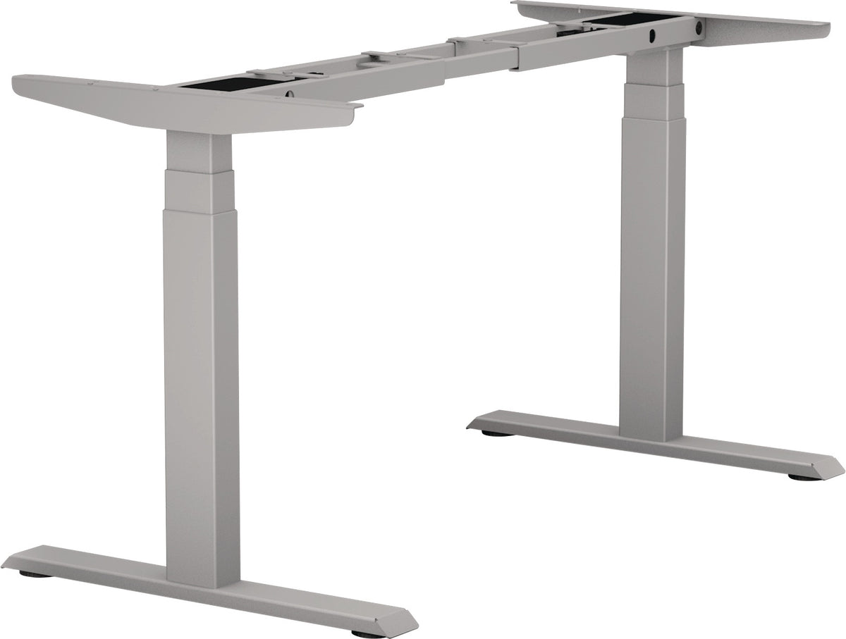BMB Steh-Sitz Tischgestell E-MORE 2M2S – Elektrisch höhenverstellbar von 700 bis 1200 mm, silber RAL 9006