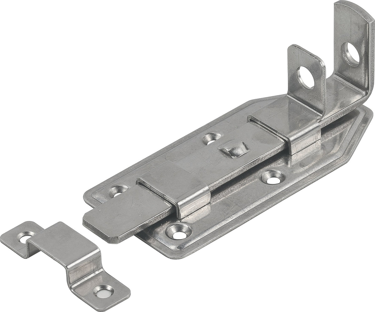 VORMANN Türriegel aus Edelstahl V2A, 120 mm lang, 56 mm breit, mit Schlaufe