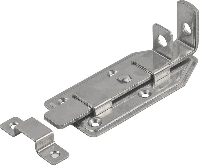 VORMANN Türriegel aus Edelstahl V2A, 120 mm lang, 56 mm breit, mit Schlaufe