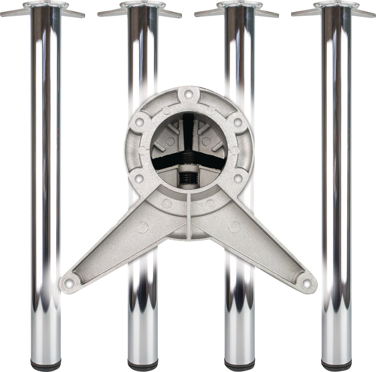 BMB Tischbein-Set weiß 60 mm Höhe 710 mm mit Platten-Befestigung