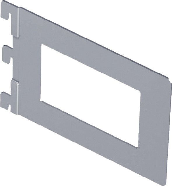 Bücherbügel weißalu. 143 mm x 118 mm von ALFER ALUMINIUM – 2 Stück, für Wandschienen im Raster 50