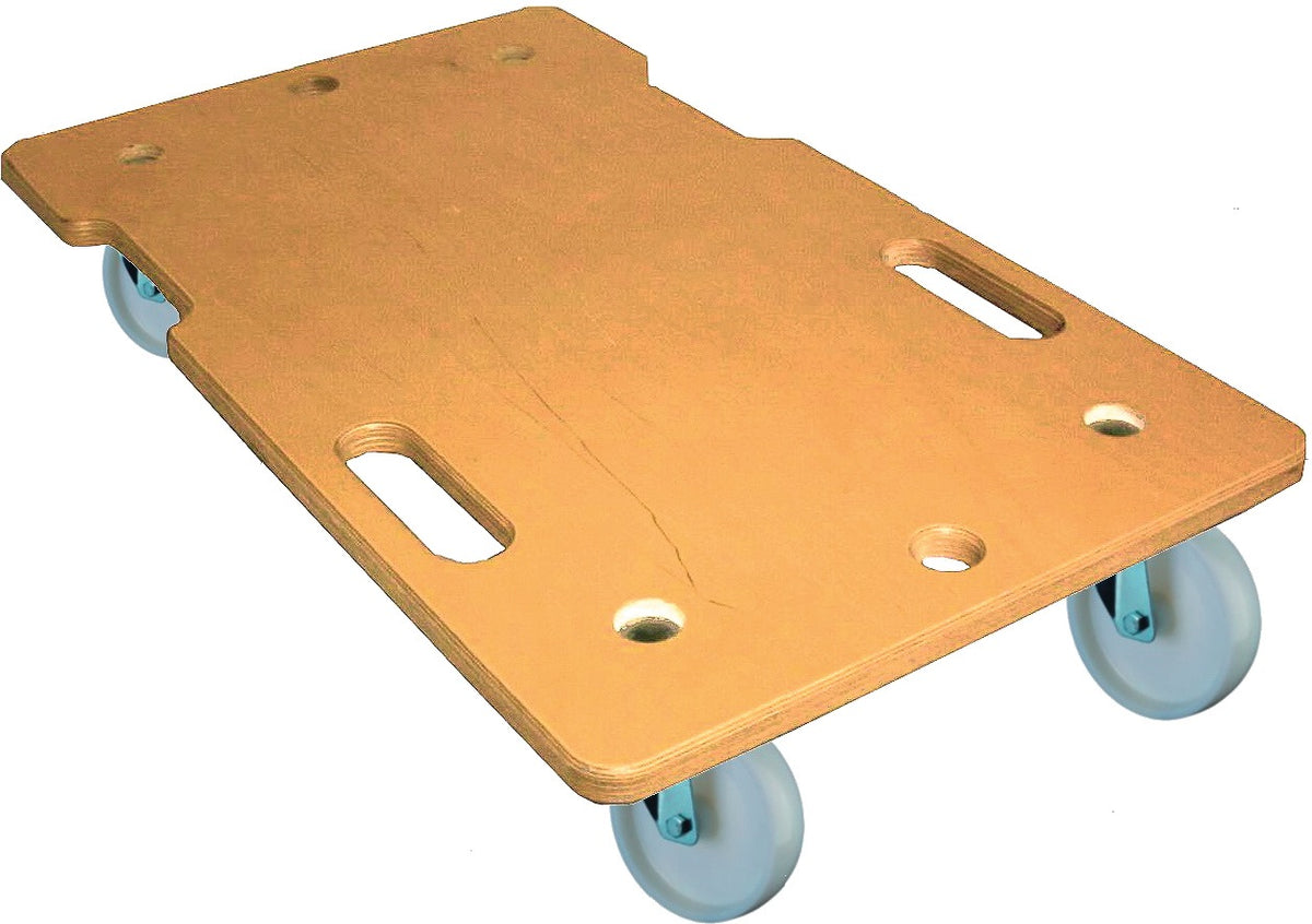 BS ROLLEN Transportroller 75mm 150kg Holz mit Griffmulde 600x350mm