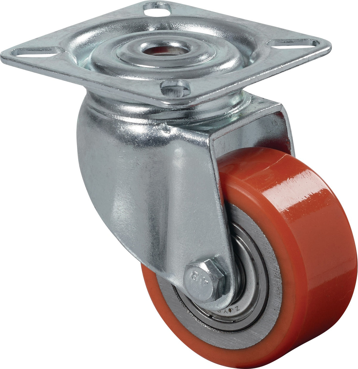 BS ROLLEN Lenkrolle 50 mm mit Anschraubplatte, Polyurethan, 150 kg Tragfähigkeit