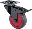 BS ROLLEN Lenkrolle mit Totalfeststeller 50 mm, Gummi grau, Tragfähigkeit 50 kg, Anschraubplatte