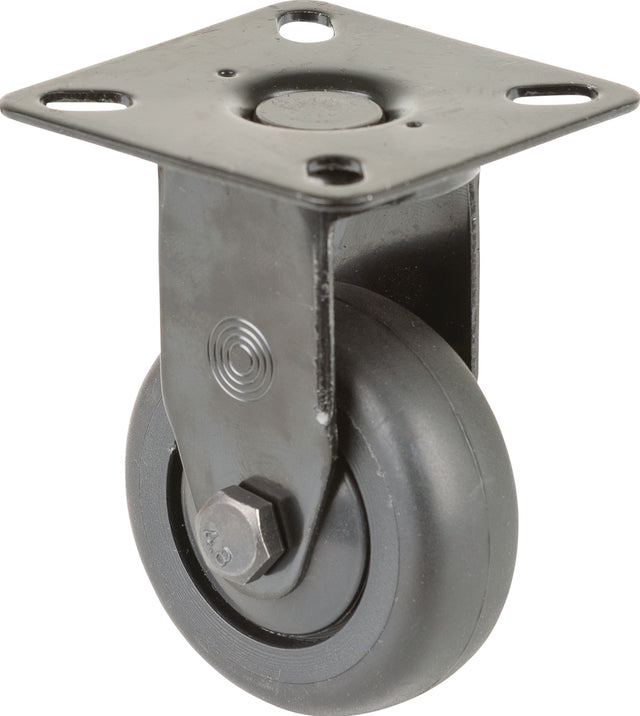 BS ROLLEN Bockrolle 50 mm Gummirad mit Kugellager und Anschraubplatte, 50 kg Tragfähigkeit