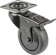 BS ROLLEN Lenkrolle mit Totalfeststeller 50 mm Gummi schwarz, Tragfähigkeit 50 kg, Anschraubplatte