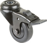 BS ROLLEN Lenkrolle mit Totalfeststeller 50 mm Gummi schwarz, Tragfähigkeit 50 kg