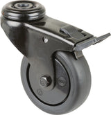 BS ROLLEN Lenkrolle mit Totalfeststeller 50 mm Gummi schwarz, Tragfähigkeit 50 kg