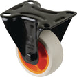 BS ROLLEN Bockrolle 80 mm Gummi, 100 kg Tragfähigkeit, Anschraubplatte, hellgrau