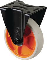 BS ROLLEN Bockrolle 80 mm Gummi, 100 kg Tragfähigkeit, Anschraubplatte, hellgrau
