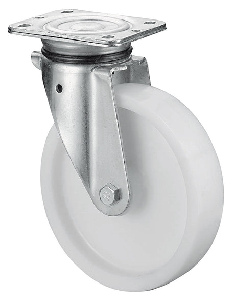 BS ROLLEN Schwerlast-Lenkrolle 100 mm, Tragfähigkeit 350 kg, Kunststoffrad mit Anschraubplatte