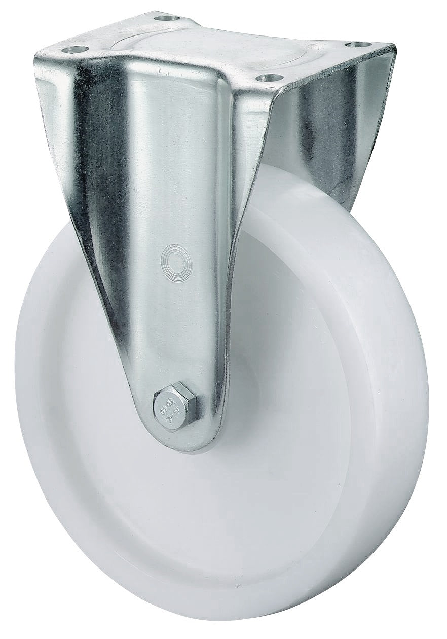 BS ROLLEN Schwerlast-Bockrolle 100 mm Kunststoff, 350 kg Tragfähigkeit, Anschraubplatte