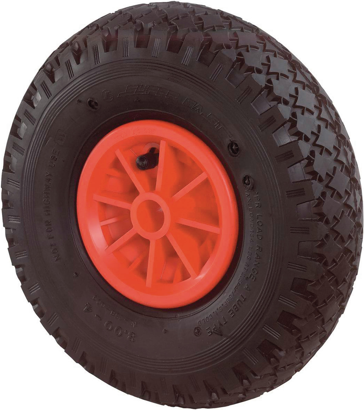 BS ROLLEN Luftrad 200 mm Ersatzrad mit Rillenprofil und Gleitlager, 80 kg Tragfähigkeit