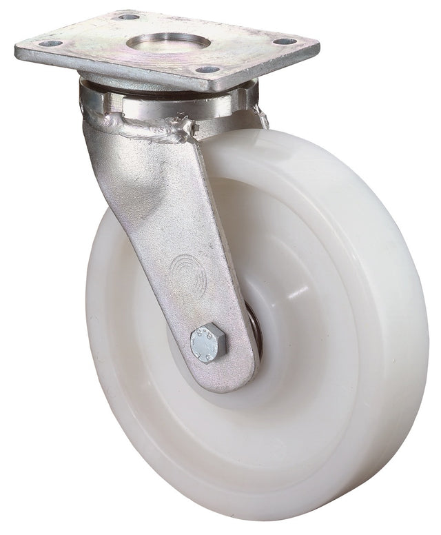 BS ROLLEN Schwerlastlenkrolle 125 mm – 550 kg Tragfähigkeit, Kunststoffrad, Plattenbefestigung