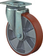 BS ROLLEN Schwerlastlenkrolle 125 mm – 450 kg Tragfähigkeit, Gusspolyurethan-Rad, Plattenbefestigung