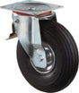 BS ROLLEN Luftrad Lenkrolle 200 mm mit Anschraubplatte und Totalfeststeller, Tragfähigkeit 75 kg