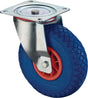 BS ROLLEN Lenkrolle 260 mm mit Anschraubplatte, 160 kg Tragfähigkeit, Polyurethan blau