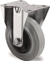 PROMAT Bockrolle 160 mm Vollgummi mit Rollenlager, 135 kg Tragkraft, Plattenbefestigung