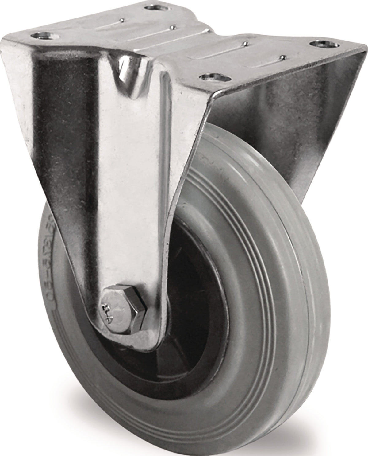 Bockrolle 80 mm 70 kg Vollgummi Rollenlager PROMAT – geräuscharm für Indoor & Outdoor
