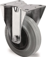 Bockrolle 80 mm 70 kg Vollgummi Rollenlager PROMAT – geräuscharm für Indoor & Outdoor