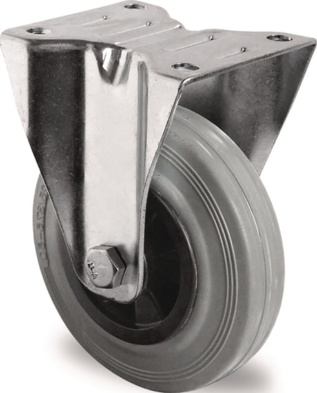 Bockrolle 80 mm 70 kg Vollgummi Rollenlager PROMAT – geräuscharm für Indoor & Outdoor