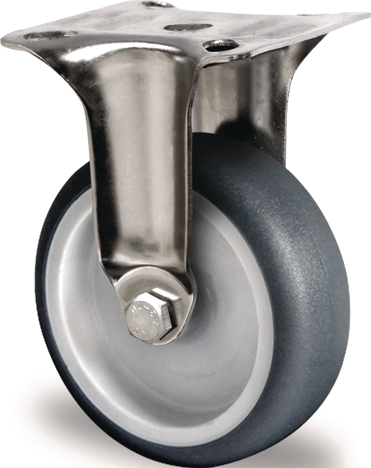 PROMAT Bockrolle 50 mm TPE Gleitlager Edelstahl 50 kg mit Anschraubplatte