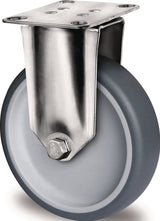 PROMAT Bockrolle 50 mm TPE Gleitlager Edelstahl 50 kg mit Anschraubplatte