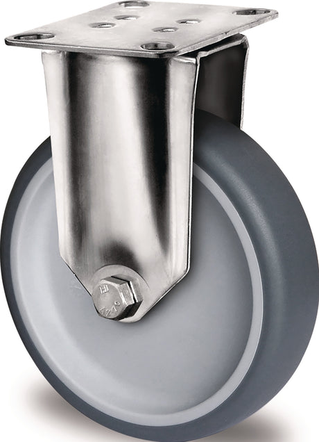 PROMAT Bockrolle 50 mm TPE Gleitlager Edelstahl 50 kg mit Anschraubplatte