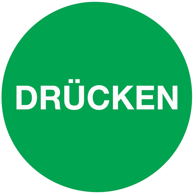 Türaufkleber Ø 50 mm Drücken von Schilderfabrikation Moedel – 10 Stück, selbstklebende Folie
