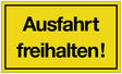 Hinweiszeichen Ausfahrt freihalten! 250x150 mm gelb schwarz Kunststoff von Siebdruck Jäger