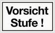 Hinweiszeichen Vorsicht Stufe Kunststoffschild 250x150 mm weiß schwarz von Siebdruck Jäger – 10 Stück