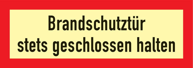 Brandschutzzeichen DIN 4066 Brandschutztür stets geschlossen halten, Folie, 297x105 mm