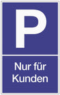Parkplatzbeschilderung Parken für Kunden L250xB400 mm Kunststoff blau/weiß von Siebdruck Jäger