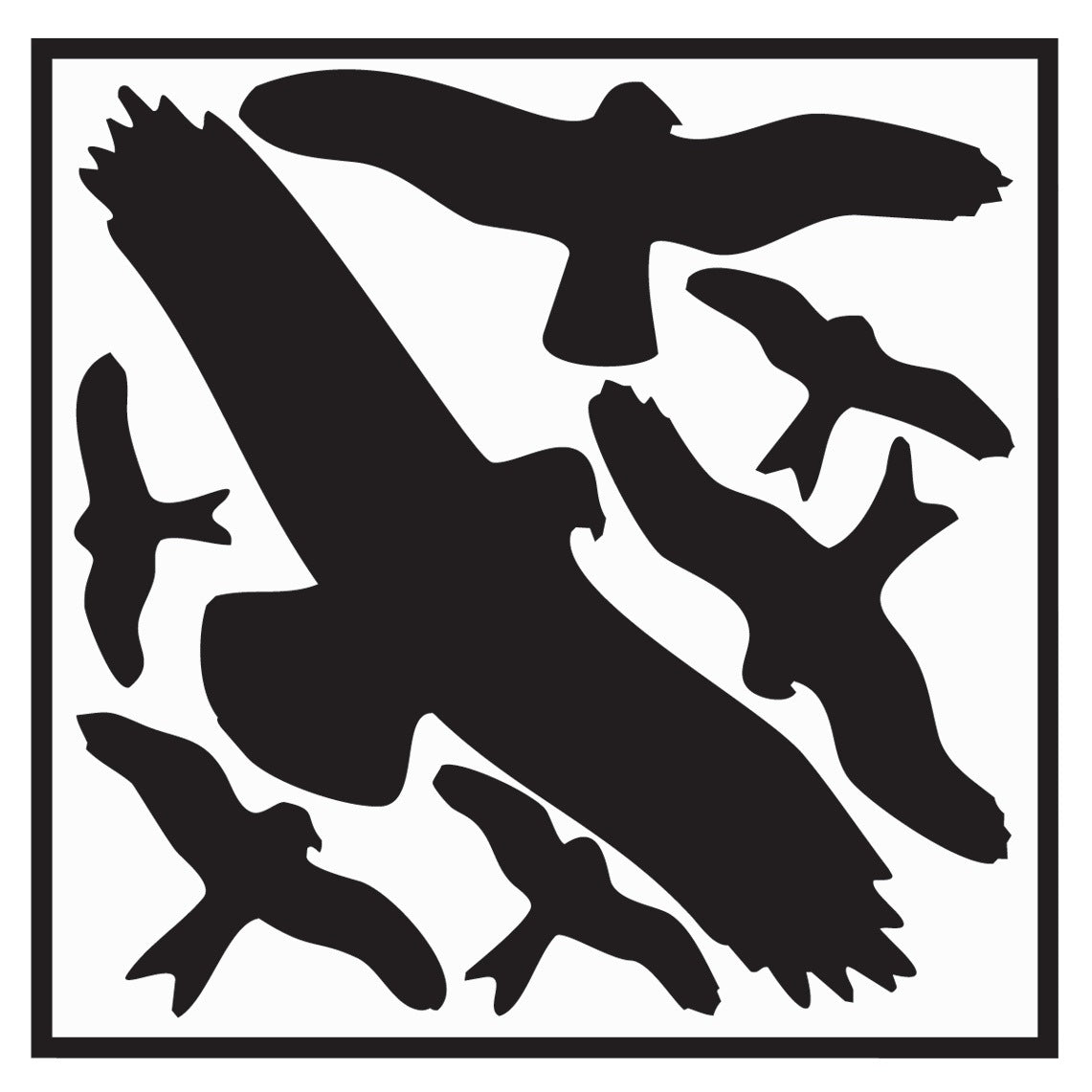 Vogelschutzset Aufkleber 290x320 mm von Moedel – Selbstklebende Vogelsymbole