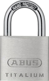 ABUS Zylindervorhangschloss 64TI/20 Titalium – 20 mm Schlosskörper, verschiedenschließend