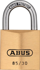ABUS Zylindervorhangschloss 85/50HB80 – Messing, hoher Bügel, verschließend, 50 mm