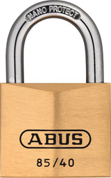 ABUS Zylindervorhangschloss 85/50HB80 – Messing, hoher Bügel, verschließend, 50 mm