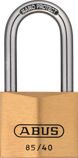 ABUS Zylindervorhangschloss 85/50HB80 – Messing, hoher Bügel, verschließend, 50 mm