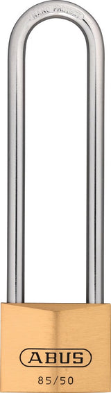 ABUS Zylindervorhangschloss 85/50HB80 – Messing, hoher Bügel, verschließend, 50 mm